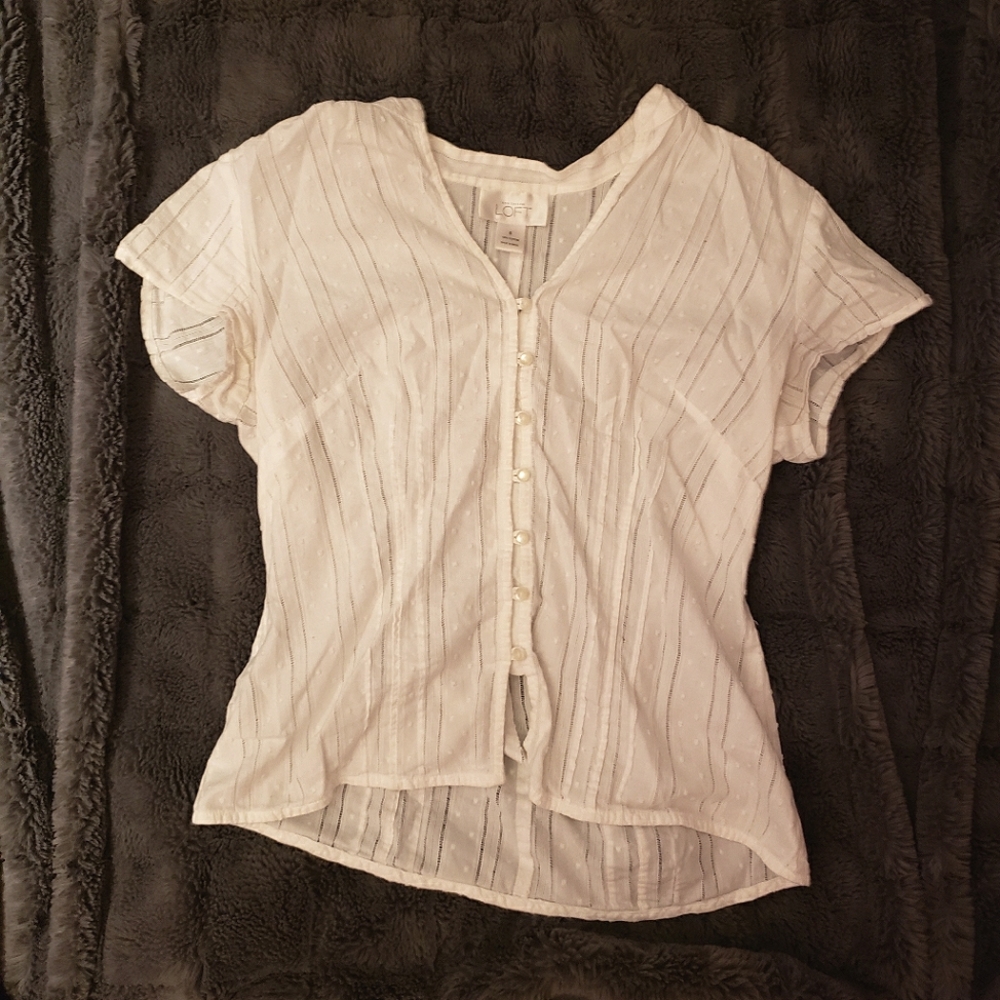 White Loft Button Up Top